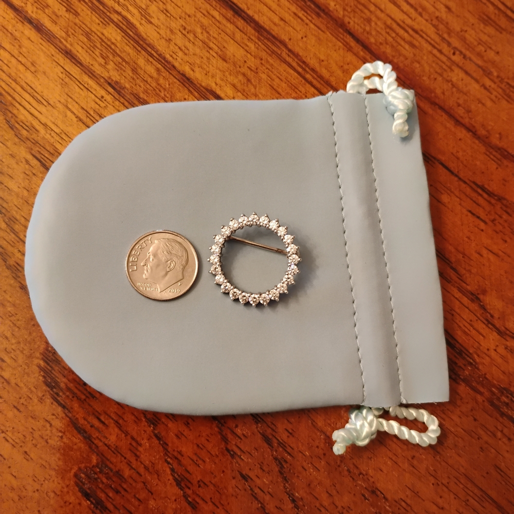 QVC Sterling Silver and Diamonique Brooch